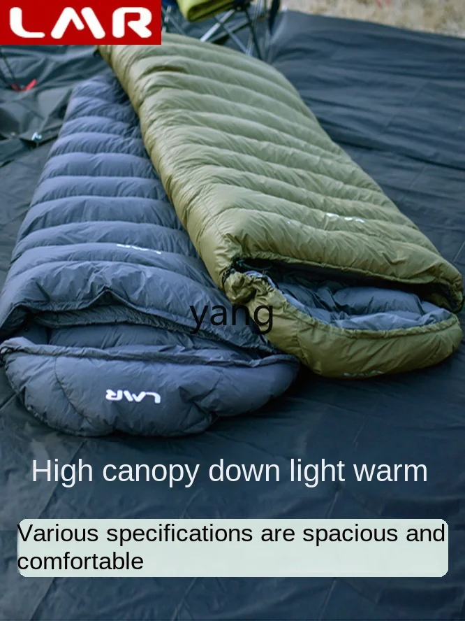 Yjq Outdoor down-Filled Sleeping Bag Adult Ultra-Light Envelope Type Can Fight 1000-2000G Autumn and Winter Camping Equipment