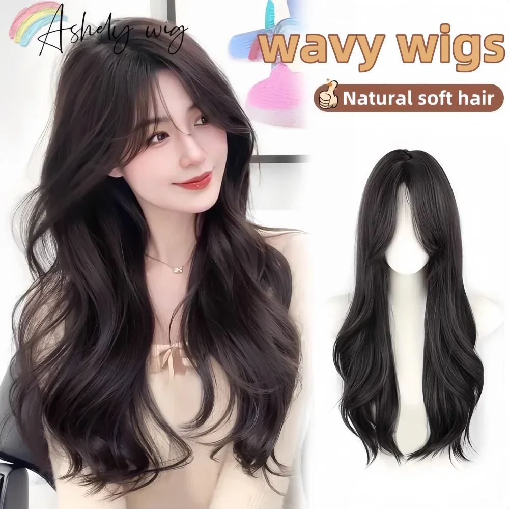 

Black Wig for Women Long Wavy Wigs Lolita Cosplay Wig Headband Heat Resistant Soft Fiber Synthetic Wigs for Daily Life 가발