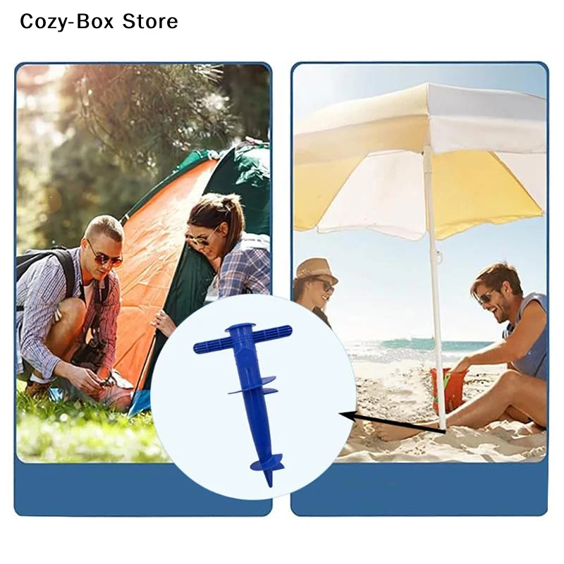 [ZY]Umbrella Base Adjustable Plastic Sun Beach Patio Sand Ground Fixing Tools Anchor Stand Spike Auger Keep Holder Garden Tool