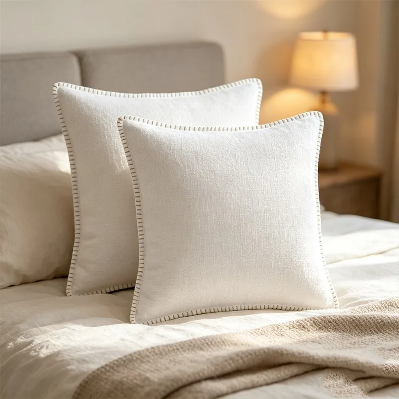 Red Luxury Chenille Cushion Cover White Throw Pillow Covers Decorative Pillows for Sofa Living Room Home Decoration Back Cushion