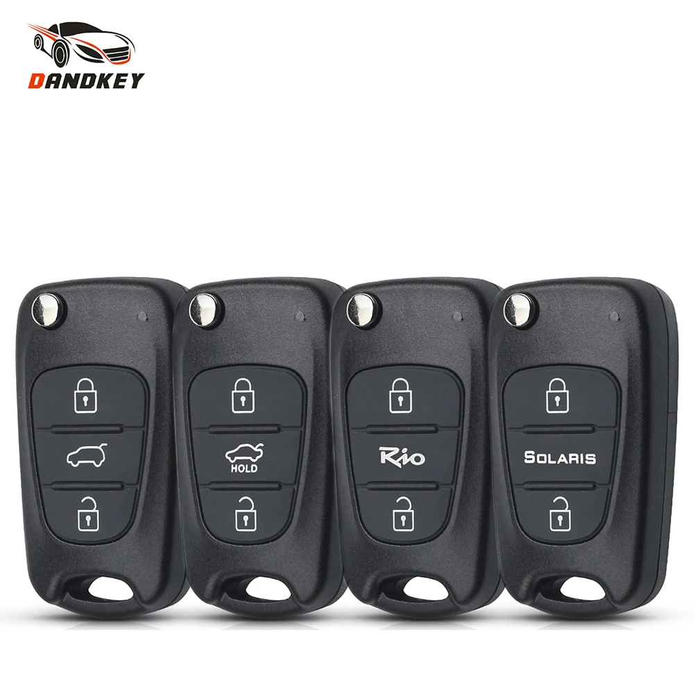 

Dandkey 10pcs For Kia K2 K5 Rio 3 Picanto Ceed Cerato Sportage Flip Remote Car Key Case Replacement 3 Button Blank Key Shell