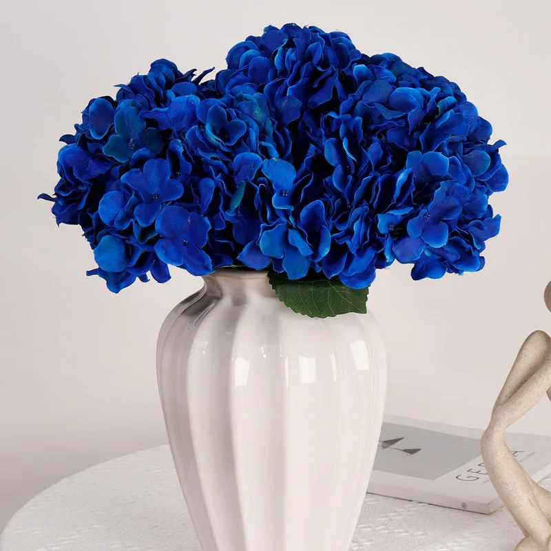 NEU 5 Köpfe große rote Hortensien Seidenblumen Hortensien künstliche Blumen gefälschter Blumenstrauß Blumenarrangements für Zuhause Hochzeitsdekoration – Detail 1