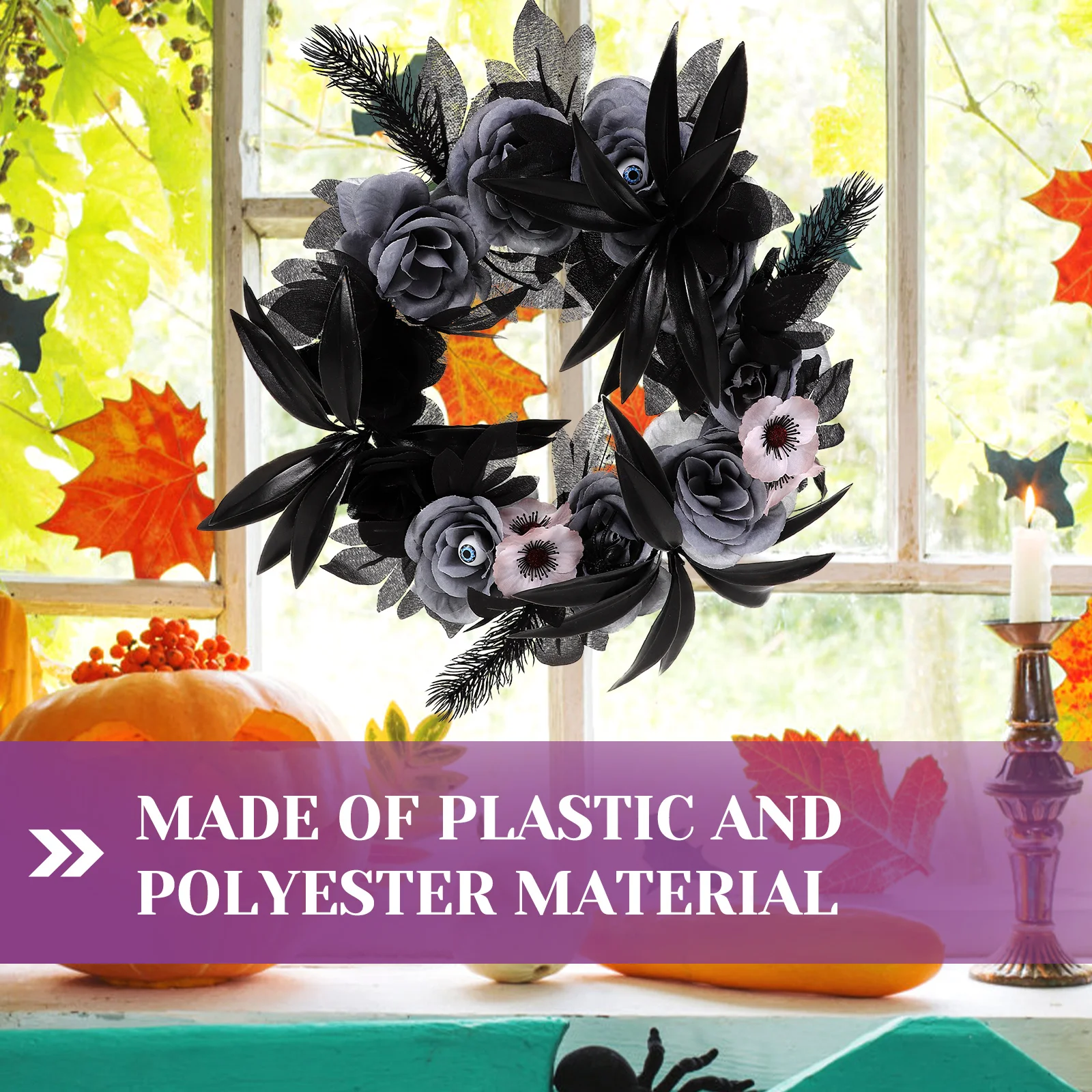 

Eyeball Spider Flower Gothic Fake For Front Door Decor Spooky Halloween Party Supply Decorative Outdoor Halloween