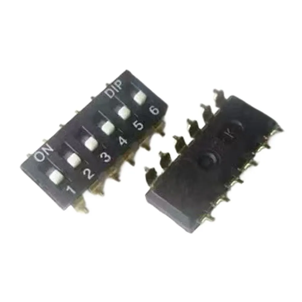 6-Position For SMD DIP Switch DM-06 10 Unit Package for Circuit Board Configuration in Networking and Sensor Modules