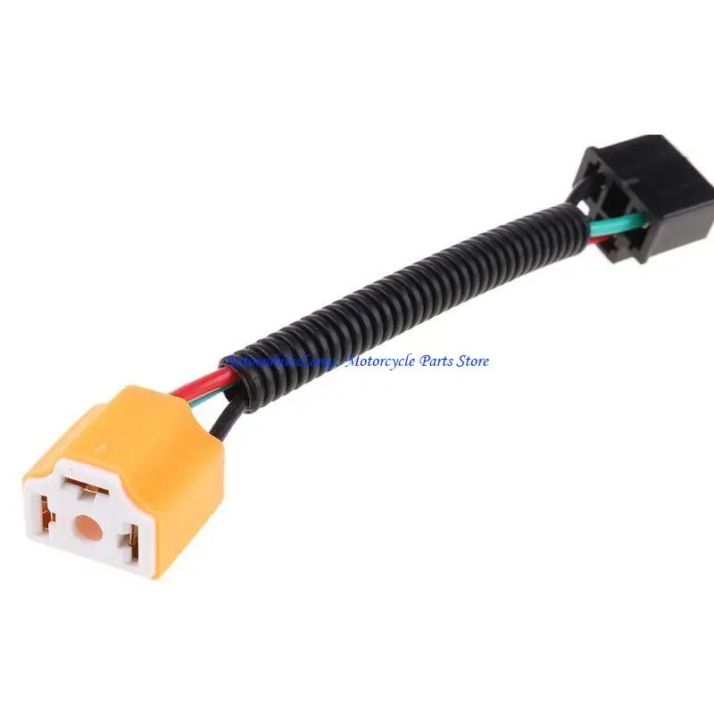 H7BD 2Pcs Universal Car Headlight Connector H4 9003 Ceramic Wire Harness Plug Cable