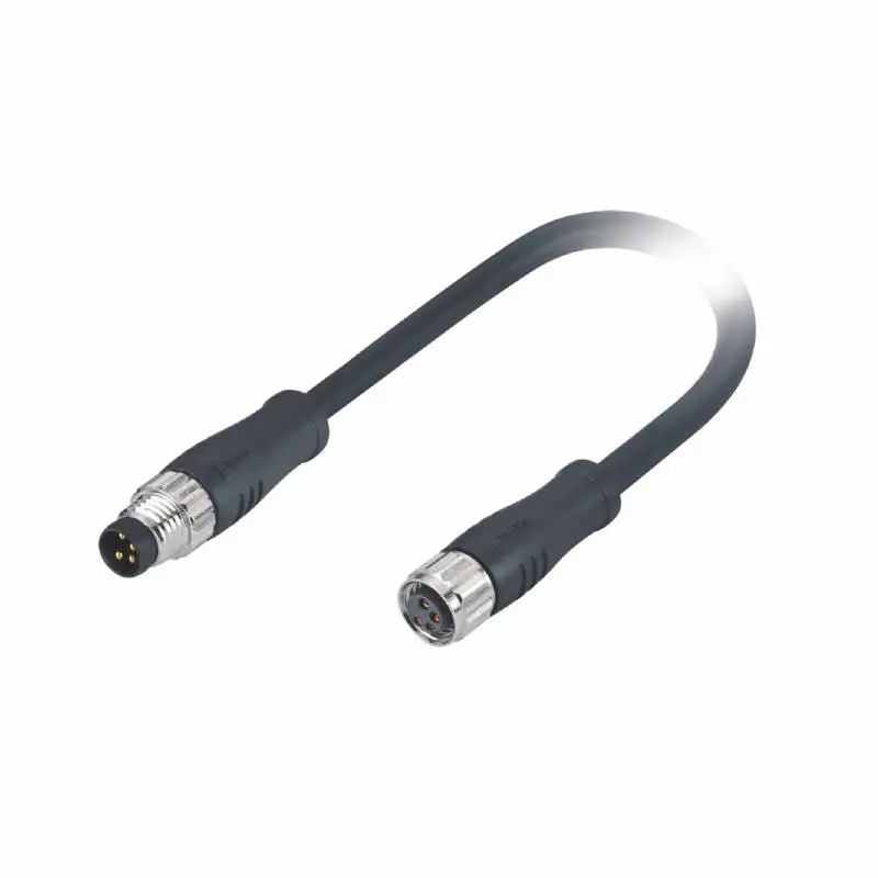 IP67 3/4/5/6/8pin M8 Connector M8 a Code Male to Female Molded Connector Straight Right Angled Cable Connector