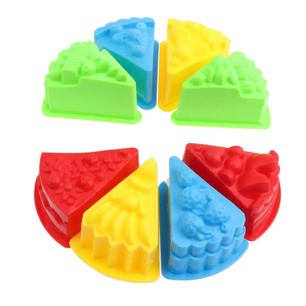 8 Piece Cake Toy Set Colorful Plastic Beach Toys for Children Kids