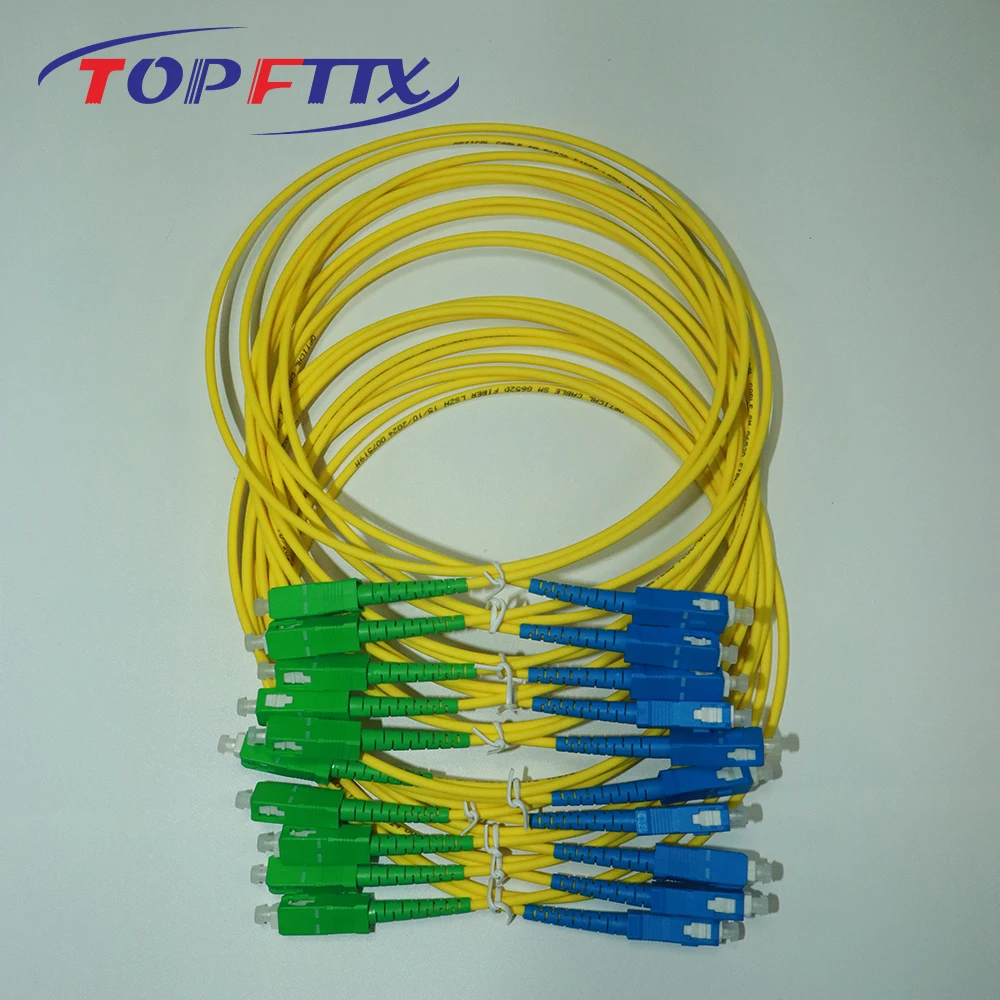 

Factory OEM 50PCS SC/APC SC/UPC 3Meter Single Mode Simplex 3.0mm Fibre Optic Patch Cable For Telecome Project 10 Years Warranty