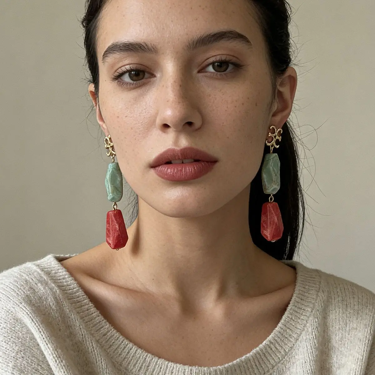 

2026 Trend Women Vintage Geometric Resin Beads Drop Earrings New Design Fashion Holiday Party Jewelry Accessories Gifts