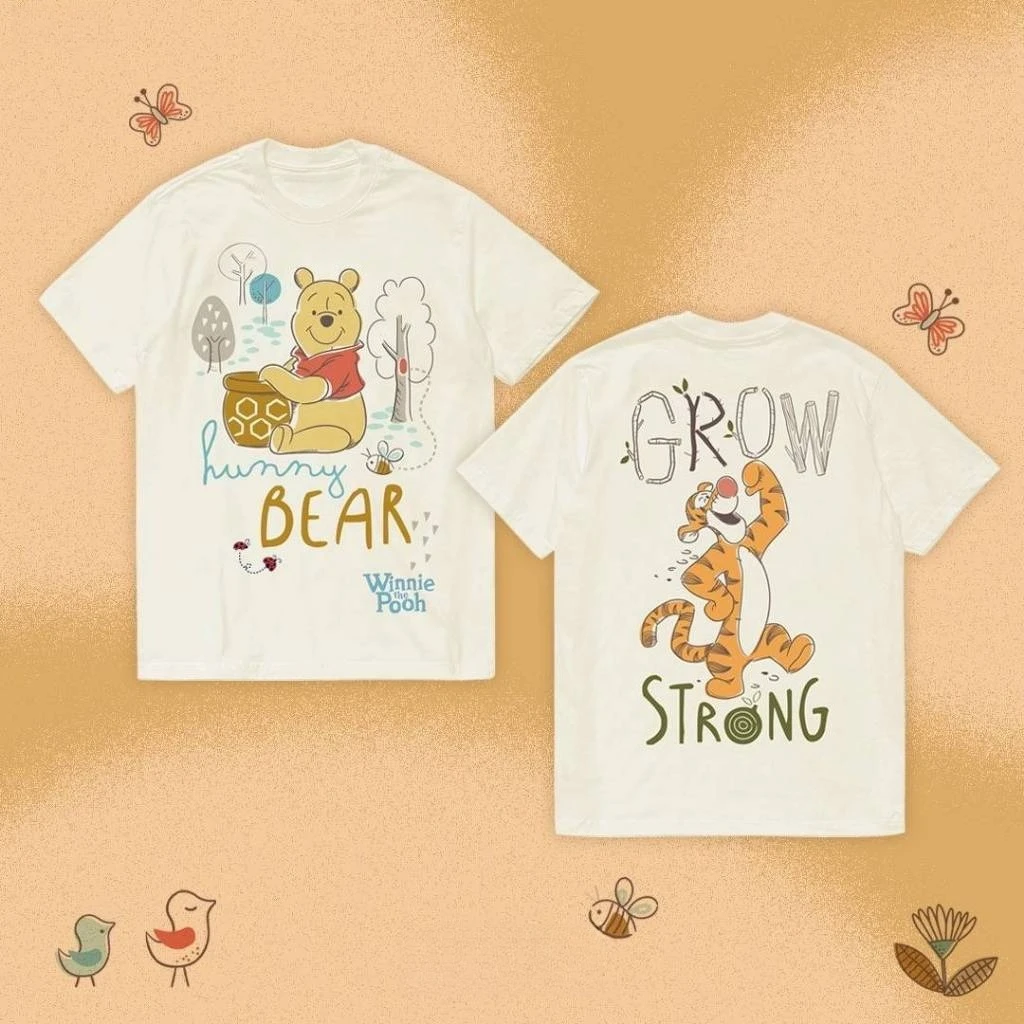 

Детская летняя футболка с рисунком «Пух Тигра» для мальчиков и девочек, семейная одежда для родителей и детей, повседневная удобная одежда с короткими рукавами для мужчин и женщин Y2k