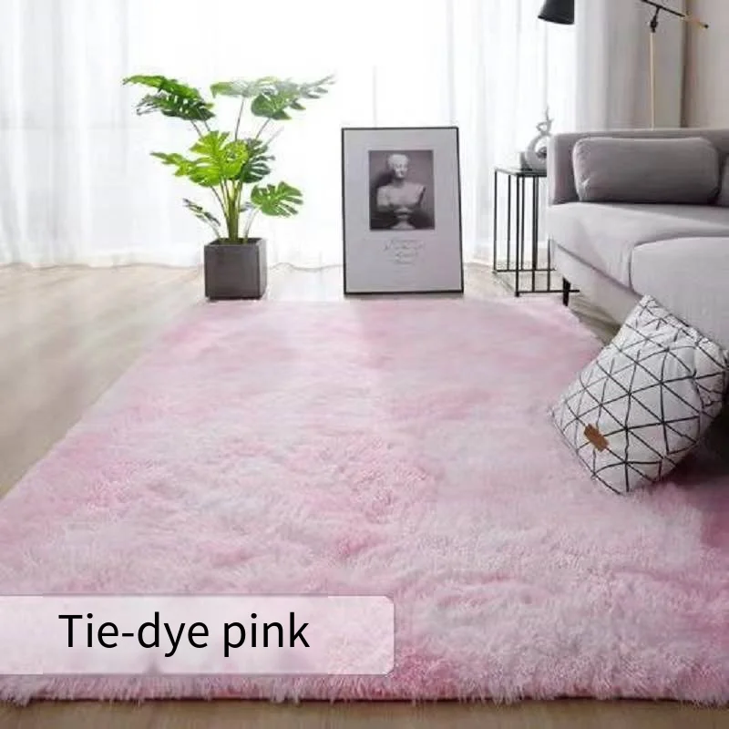 Modern contracted tie-dyed silk wool carpet bedroom large area spreads full floor mat study living room family bedside blanket