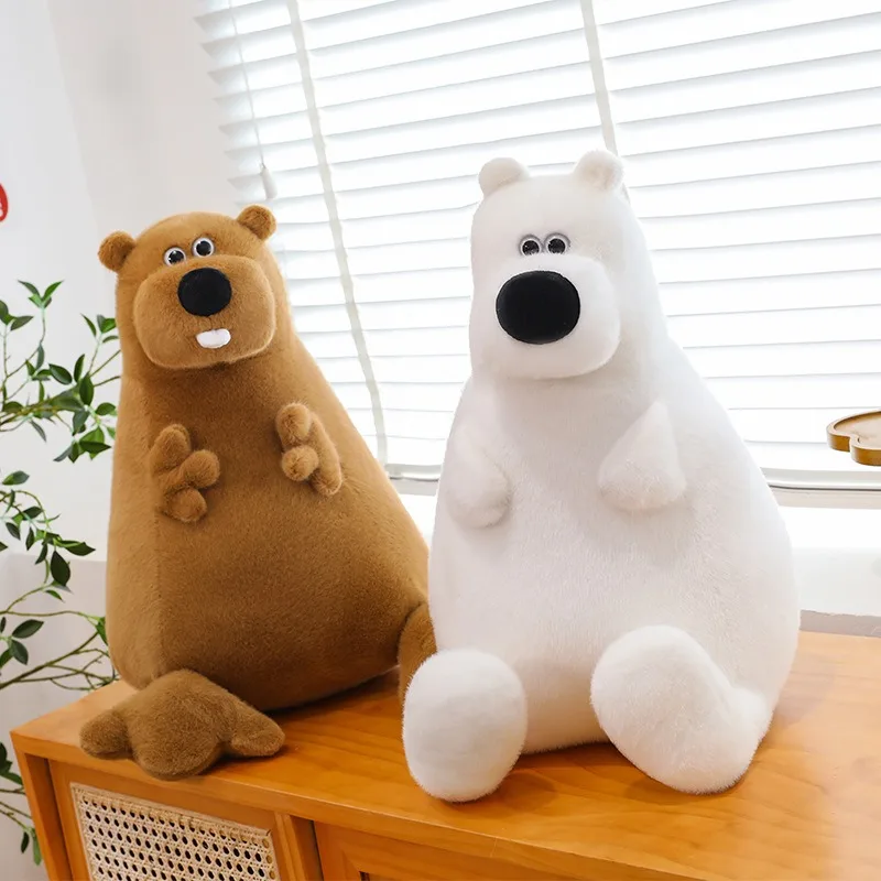 

60cm Kawaii Plush Toy Cute Marmot Stuffed Doll Soft Cuddly Baby Bear Pillow Gift for Kids Birthday Large Plushie Wholesale