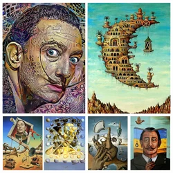 Słynny surrealizm Salvador Dali DIY 5D diamentowa malowanie streszczenie pełna kwadratowa okrągła mozaika z haftu diamentowego ozdoby do dekoracji wnętrz