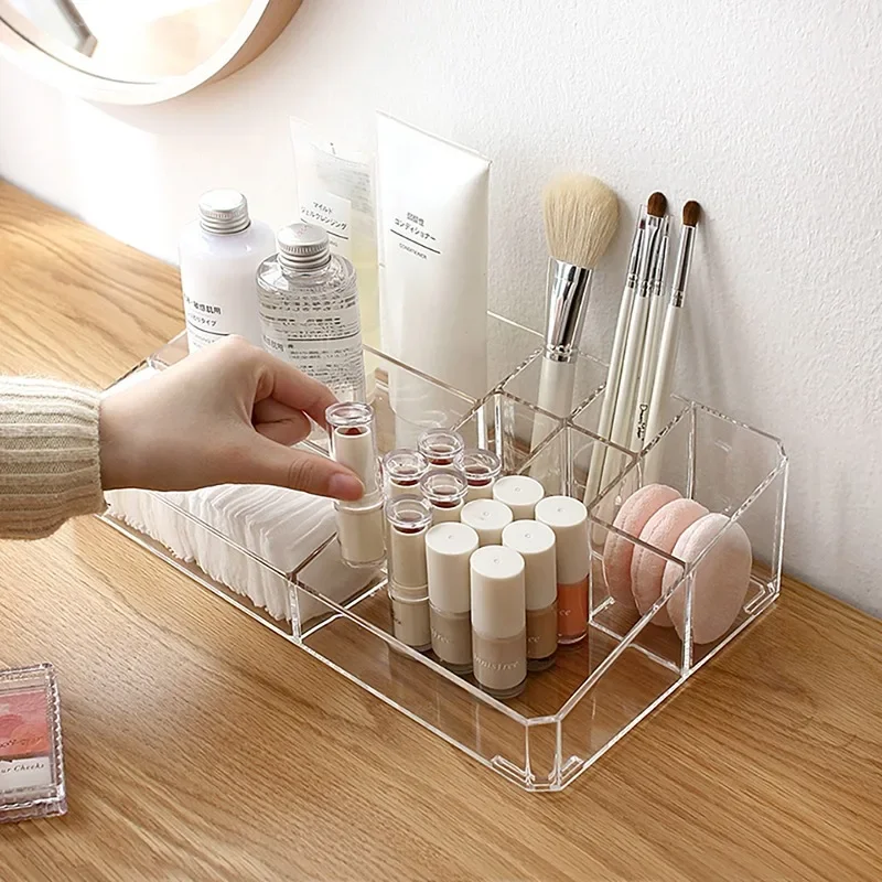 Makeup Organizer Office Organizer Box Cosmetic Plastic Storage Box Desk Bathroom Cosmetic Storage Case