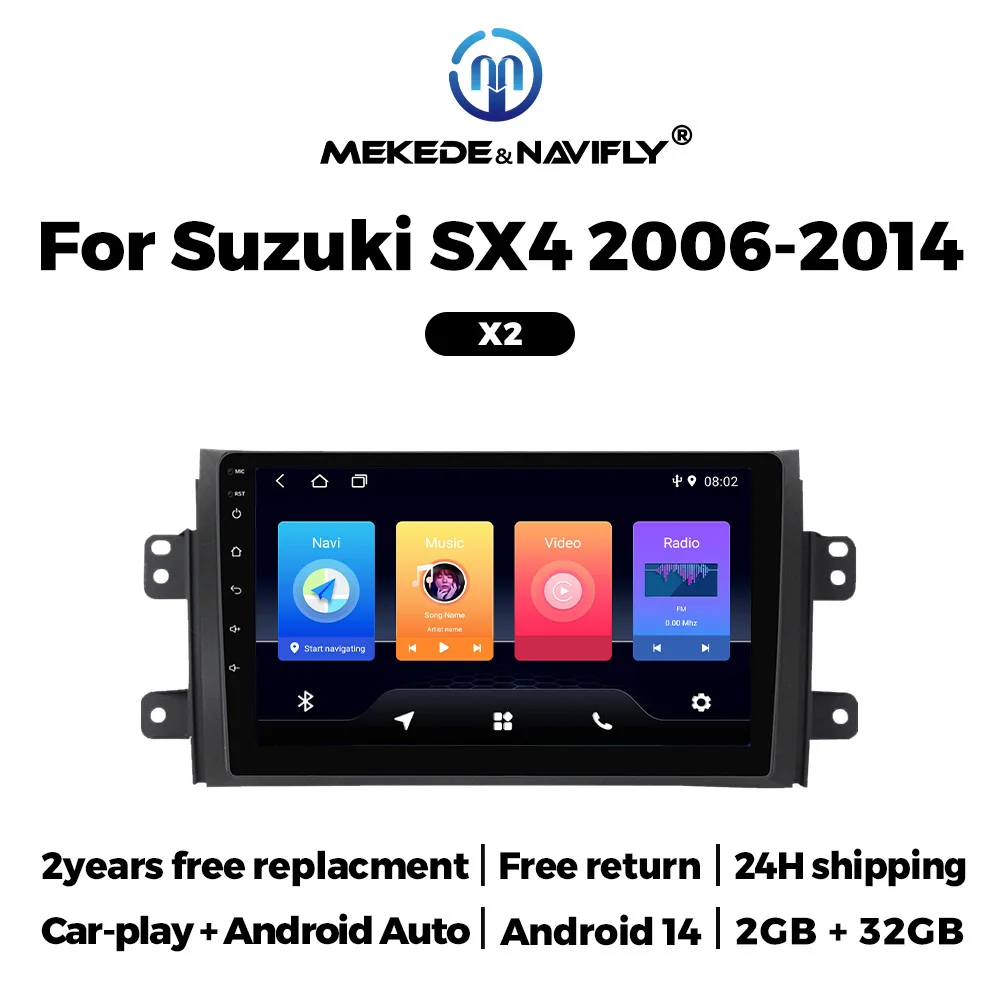 

MEKEDE 24h Shipping for Suzuki SX4 2006 - 2014 for Fiat Sedici 189 2005 - 2014 Android 14 Car Smart System Autoradio Carplay