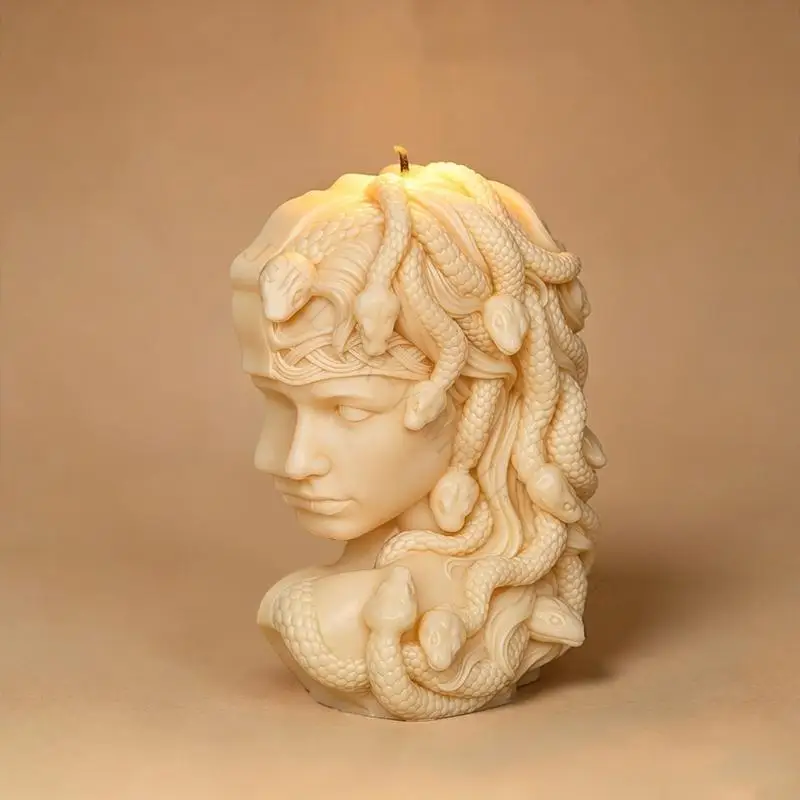 R7UF Lightweight Medusa Sculpture Mold User Friendly Silicone Display Ornament Mold Handicraftsman Jewelry Tool For Artists