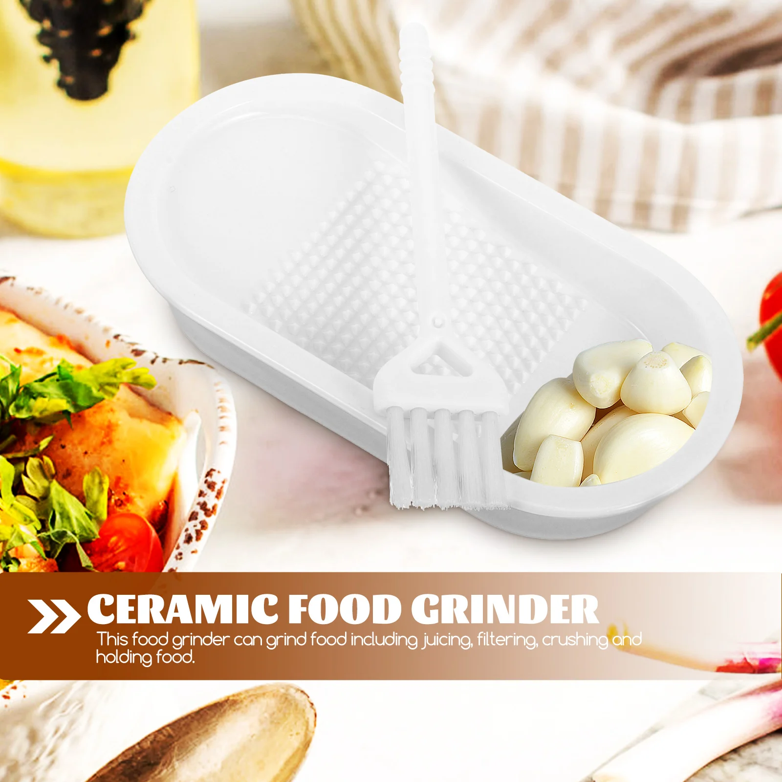 

1Set Kitchen Grater Tool Ceramic Garlic Ginger Grater for Vegetables Carrots Pumpkin Grinding Complementary Food Maker with