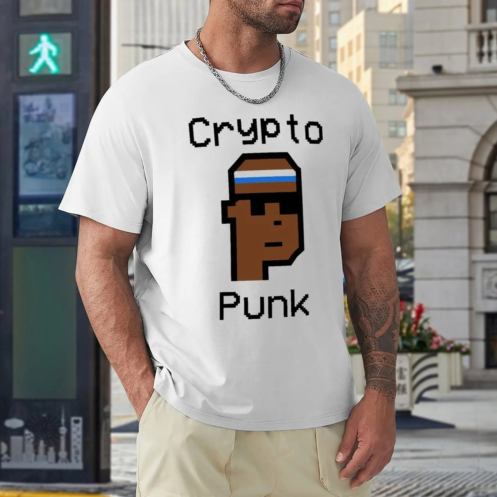 Cryptopunk Art for Sale T-shirt Harajuku Move Tees Novelty Home Humor Graphic USA Size