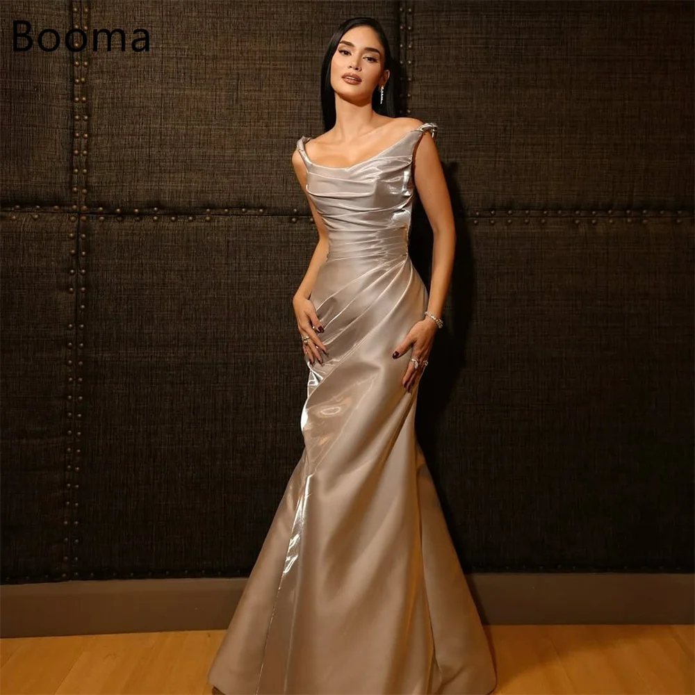 

Booma Mermaid Shiny Spaghetti Strap Evening Dresses Formal Party Gowns for Women Sleeveless Simple Prom Gown Customize 2025