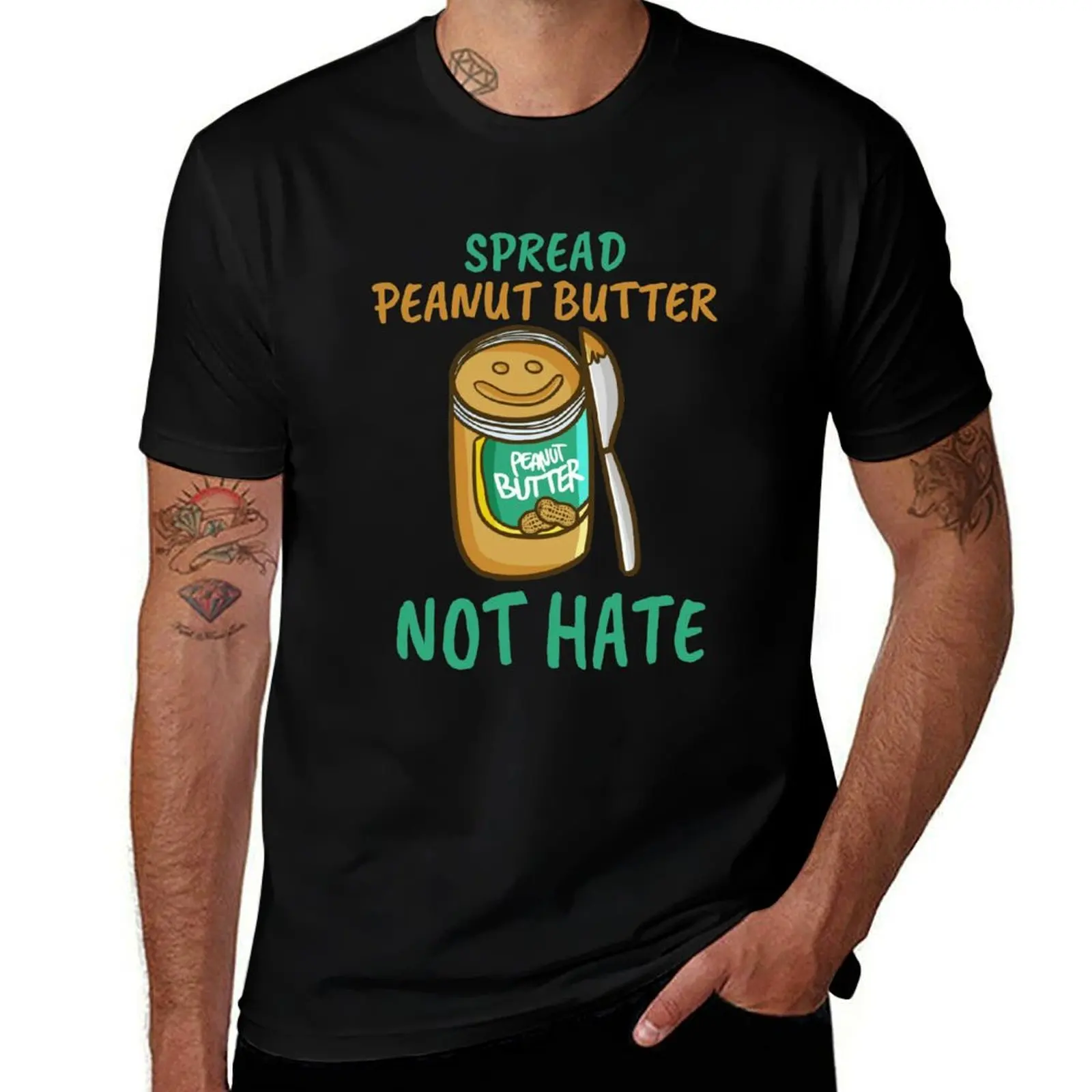 Spread Peanut Butter Not Hate - Cute Kawaii Peanut Butter Lover T-Shirt anime t shirts for man T-Shirt
