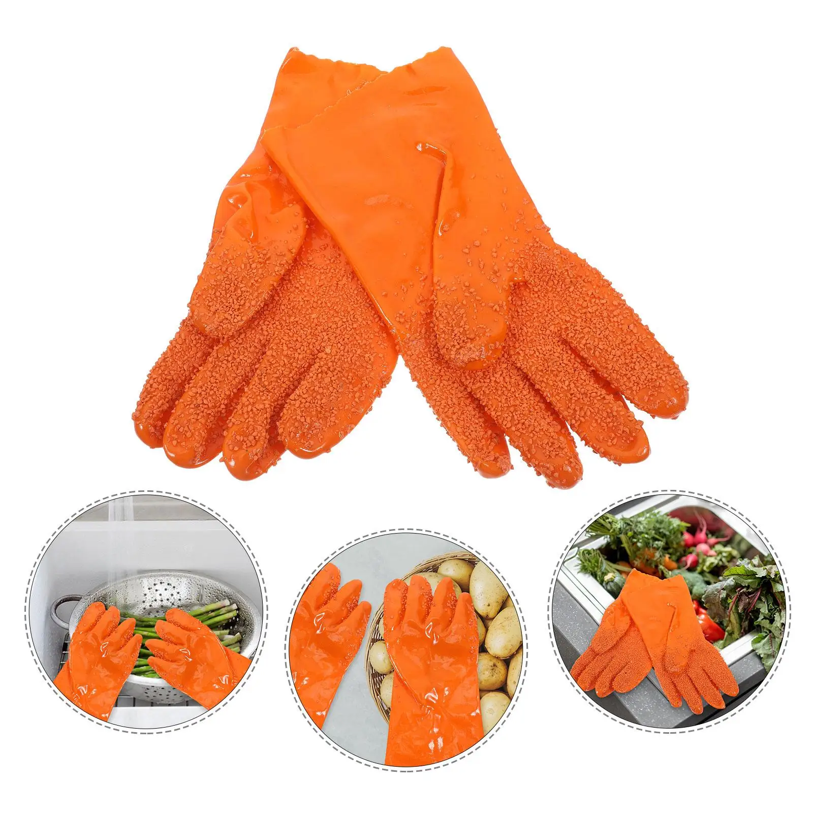 Peeled Gloves Vegetable Processing Tool Peeling Potato Peeler Veggie Protective Kitchen Gloves Non Toxic PVC Waterproof One Size