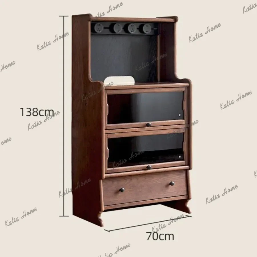 YJ French Style Retro Living Room Cabinets Wall-mounted Storage Elegant Cabinet Designer Dignified Enhancing Furniture Muebles L