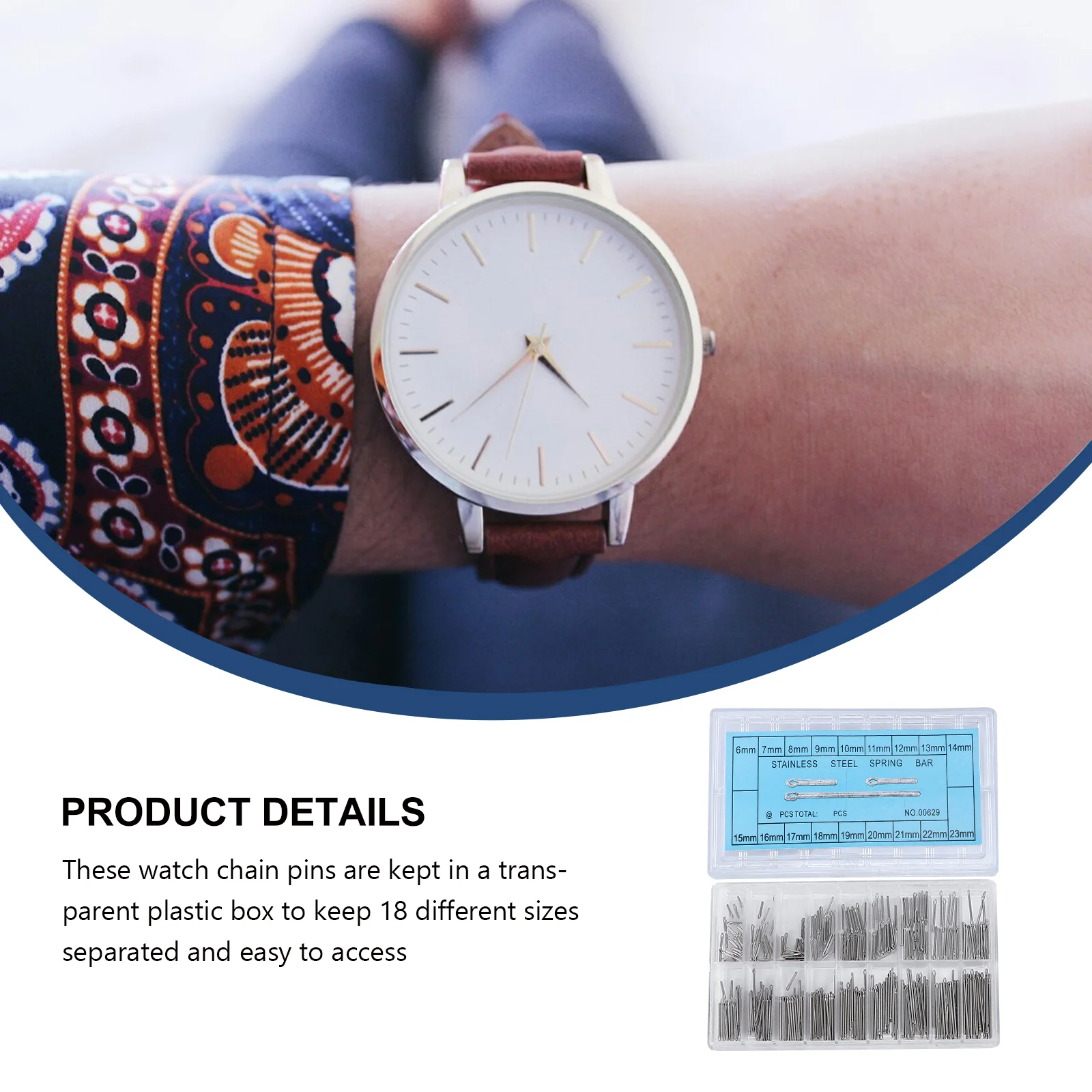 360 шт., инструменты для пружинного стержня из нержавеющей стали, ремешок для часов, Cotter, 18 размеров, 6 мм, 23 мм, серебряный инструмент для ремонта металлического ремешка