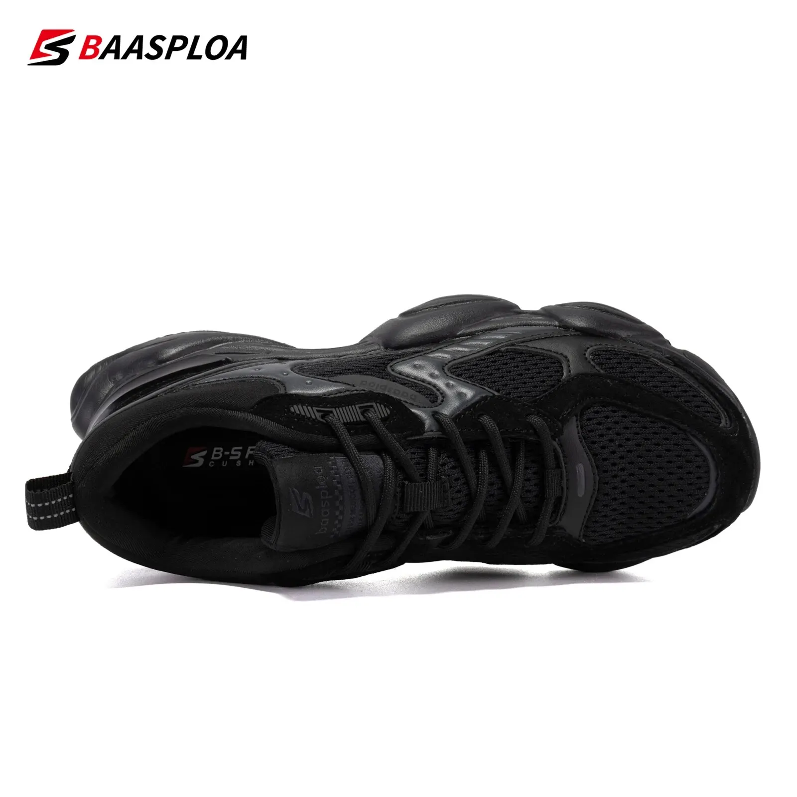 Baasploa damskie buty do biegania skórzane trampki zasznurowane buty outdoorowe przeciwpoślizgowe sportowe tenisowe lekkie damskie buty do chodzenia