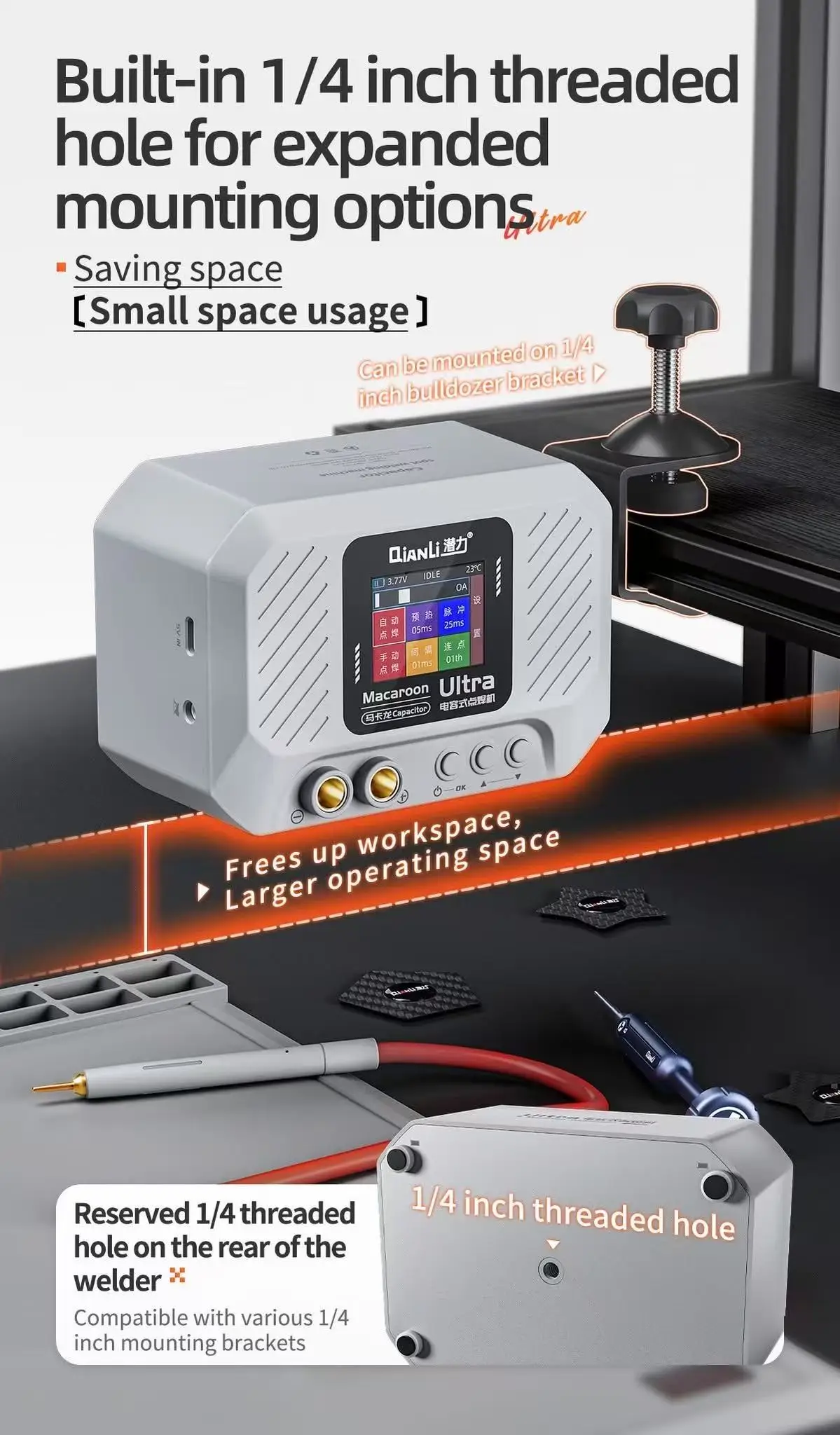 Qi'anli pequena máquina de solda de alta potência ultra farad capacitor portátil móvel máquina de solda a ponto ferramenta de manutenção