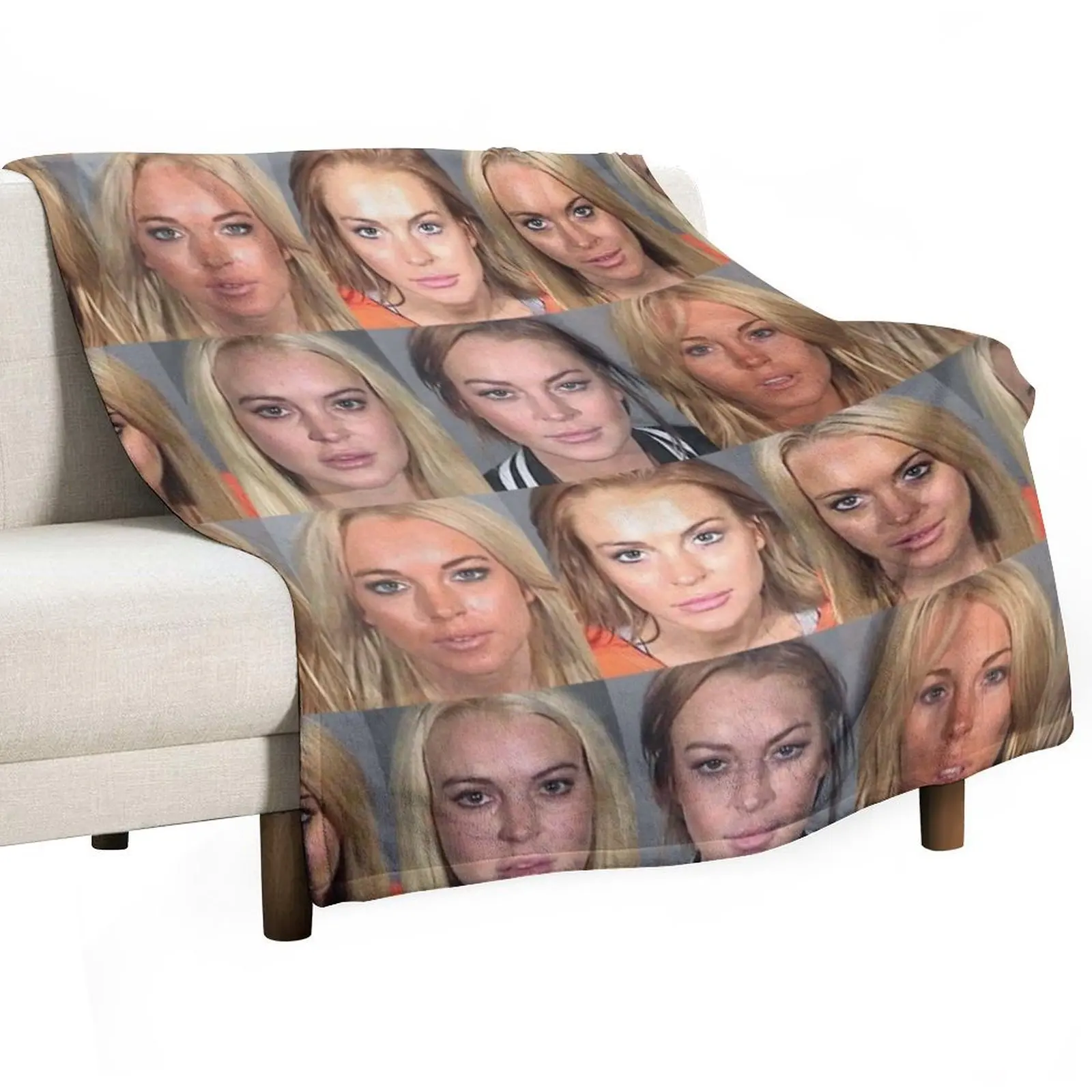 lindsay lohan mugshot Throw Blanket Flannel Fabric christmas gifts Decorative Throw Luxury Throw Tourist Giant Sofa Blankets