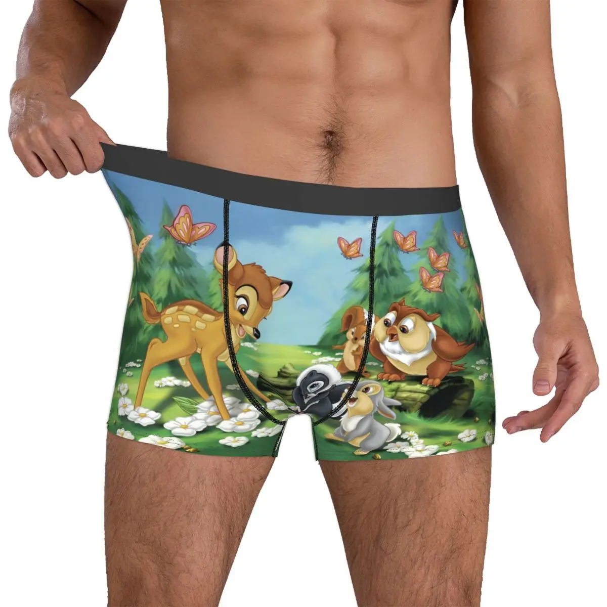 

Custom Male Cool B-Bambies Underwear Bambi Thumper Wendy Flower Boxer Briefs Stretch Shorts Panties Underpants