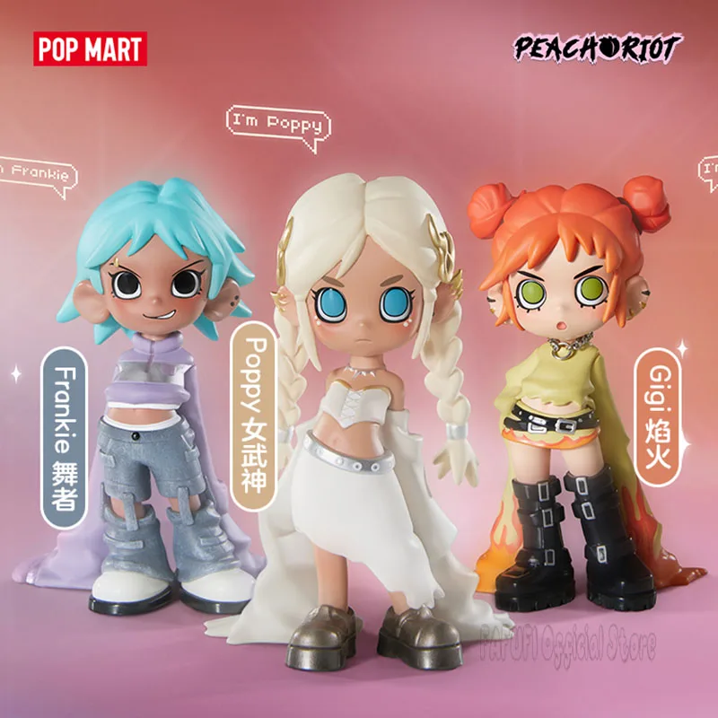 POPMART Lil Peach Riot: Laden! Serie Blind Box Guess Bag Mystery Box Speelgoed Pop Leuke Anime Figuur Desktop Ornamenten Collectie