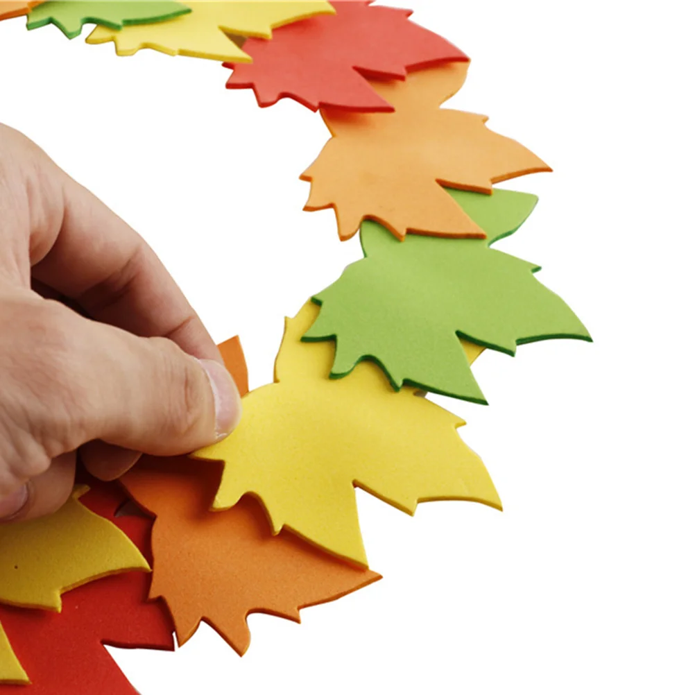 مجموعة مواد صياغة إكليل أوراق إيفا DIY زينة معلقة مصنوعة يدويًا لمواد صياغة مدرسة رياض الأطفال والحضانة #6