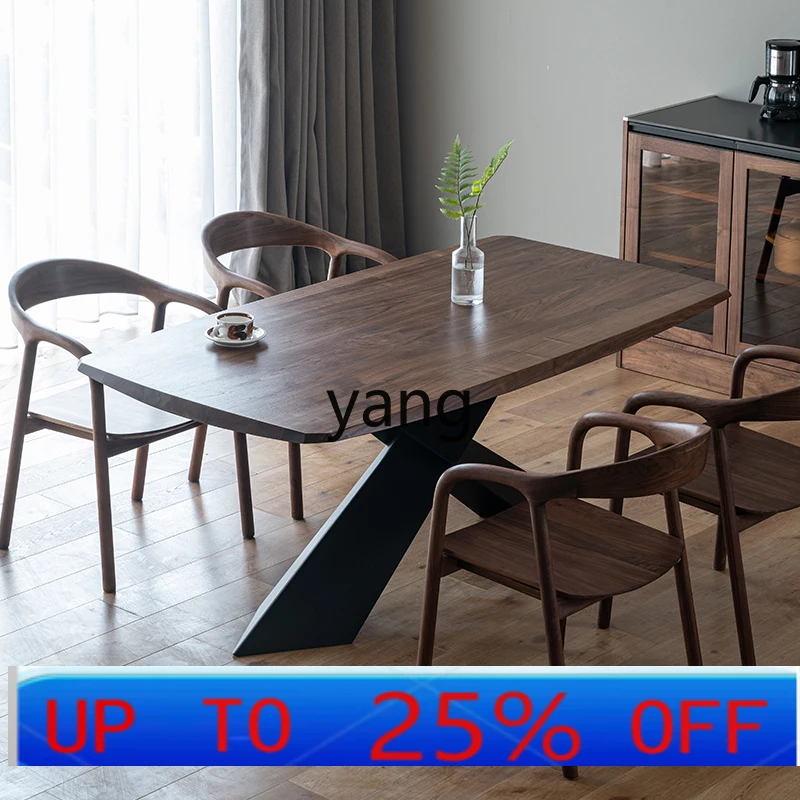 

yjq solid wood large board table light luxury office meeting desk wrought iron household rectangular dining table