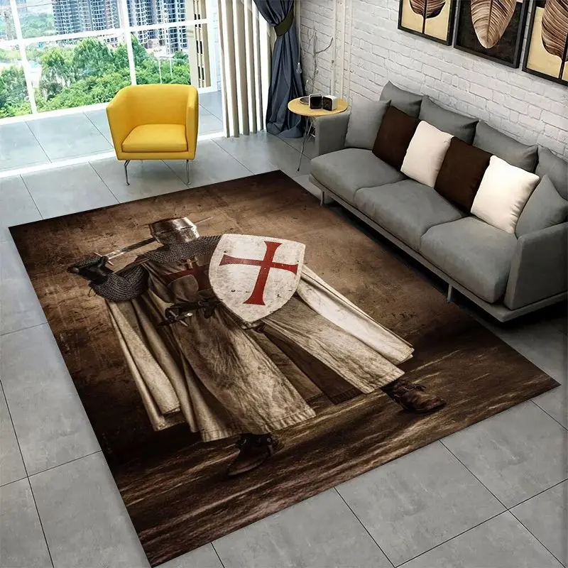 Templar Knight Dark Cavalier Crusaders Cartoon Large Area Rug Non-slip Carpet for Bedroom Living Room Sofa Doormat Floor Mat - view 3