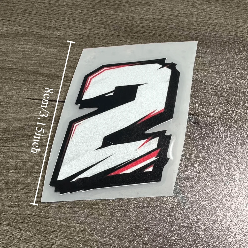 1PC Racing Crossed Out Number 0-9 Vinyl Decal Waterproof for Motorcycle Car Body Helmet Decor