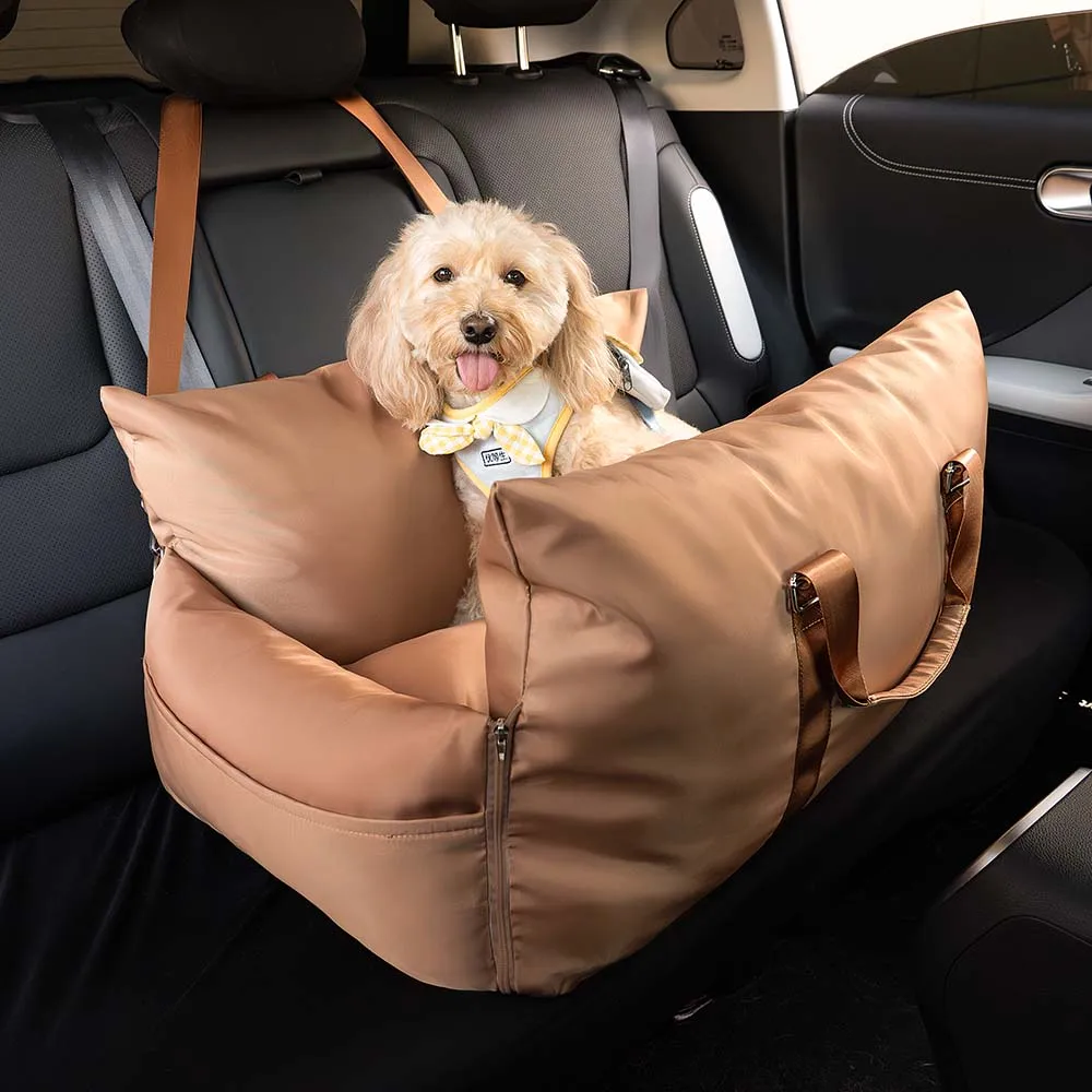 Siège de voiture de luxe imperméable pour chien, lits pour animaux de compagnie, confortable, pour chiot, chien, siège de voiture de voyage doux avec boucle de sécurité, hiver