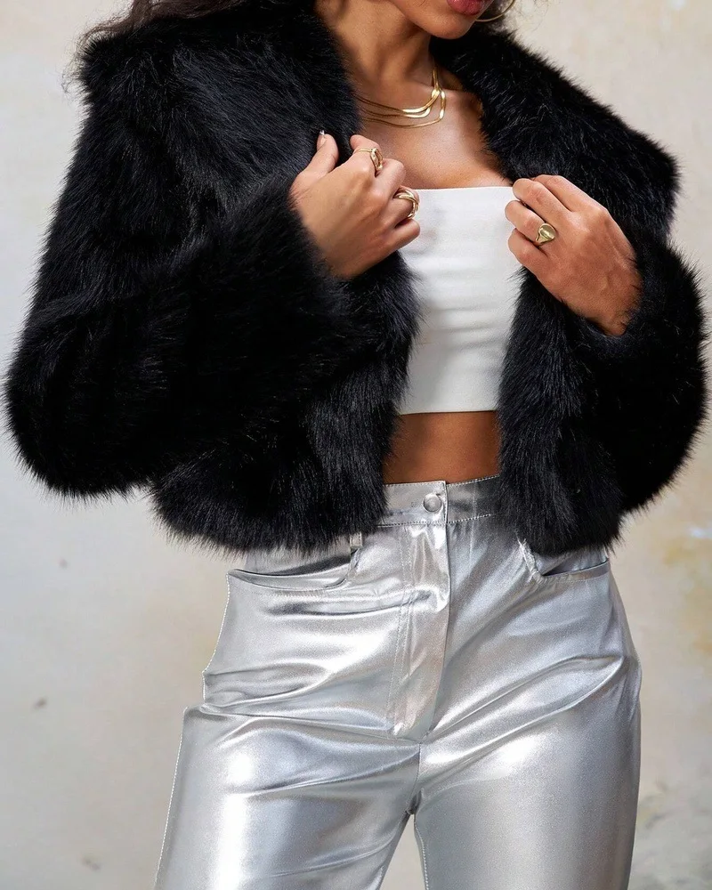 

Женское модное короткое пальто из искусственного меха класса люкс, повседневная новая модная твидовая куртка-тренч для зимы, хит продаж