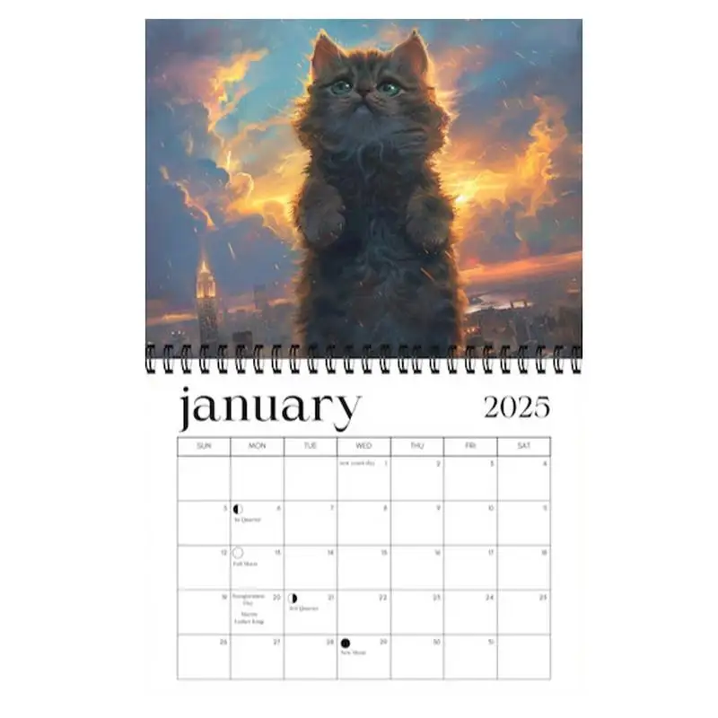 cat calendario familia planner calendario de parede grande planejador mensal 2025 01