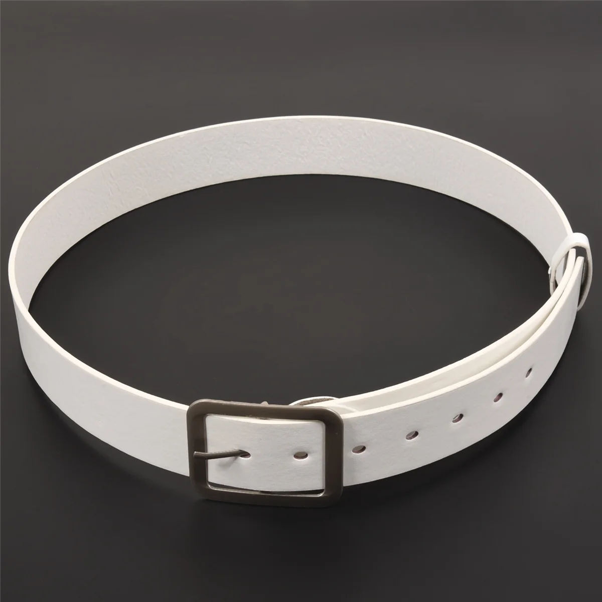 

Men's Casual Waistband Belt Faux Leather Belt Buckle Waist Strap Belts white