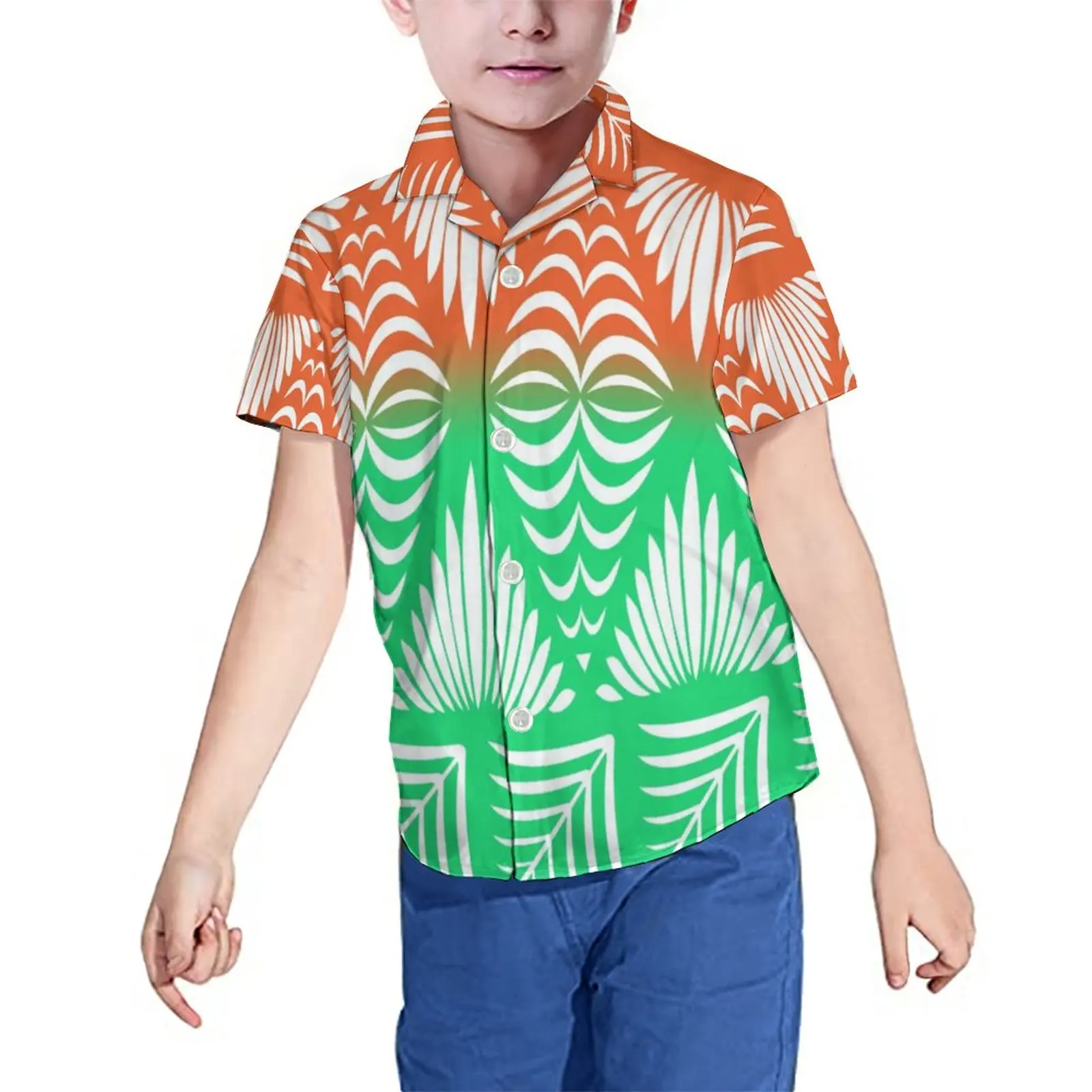 Camiseta de manga corta para niños y niñas, ropa de alta calidad con estampado polinesiano de la tribu hawaiana