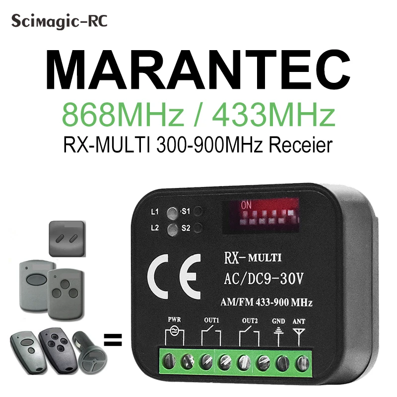 RX-MULTI Marantec Receiver For 868mhz / 433mhz Digital 382 384 302 304 313 321 323 Garage Gate Remote Controller AC/DC 9-30V