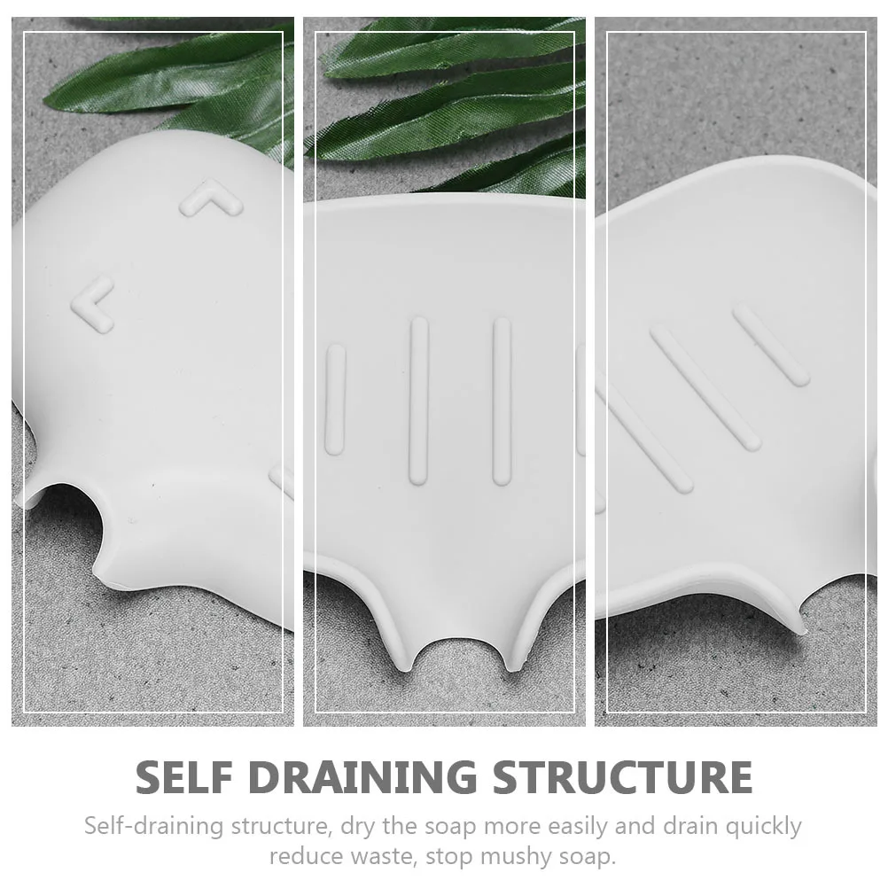 

4Pcs Bathroom Soap Case Silicone Dish Draining Structure Modern Design Comfortable Storage Holder Silicone Soap Dishes