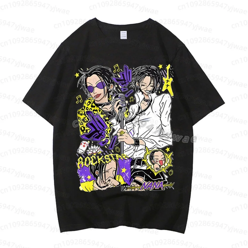2026 Women Summer Black Stones Nana Osaki Printed Fashion T-Shirt Men Women's Fashion High Quality Loose Casual Cosplay T-Shirt view 5