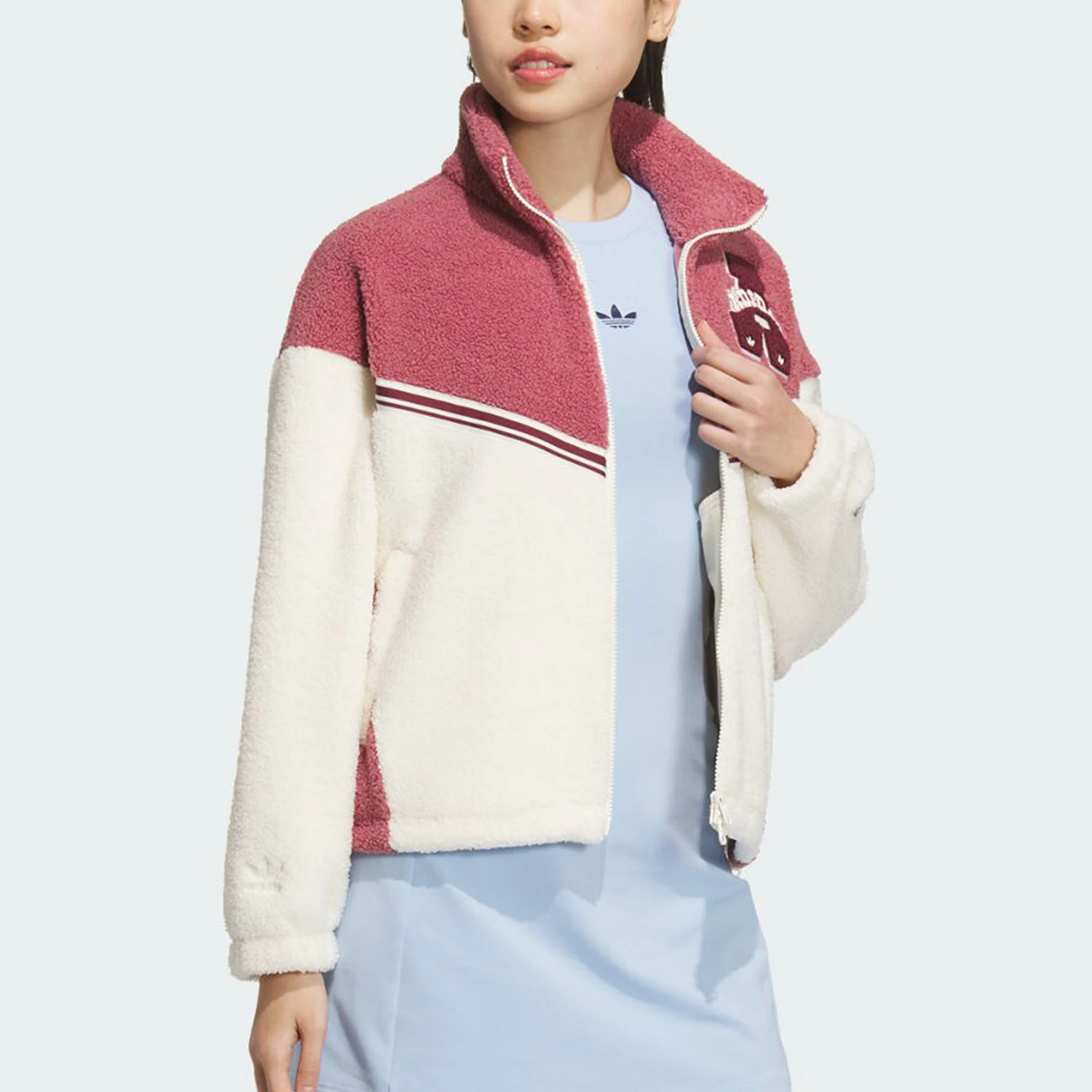 سترة أزياء نسائية من مزيج الصوف الأصلي من أديداس JD6370 #2