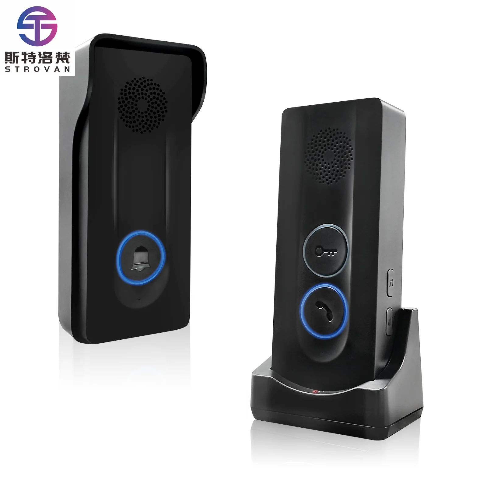 Two Way Intercom Wireless Doorbell for Home  Warehouse, One Button Unlocking Waterproof Wireless Intercom Doorbell