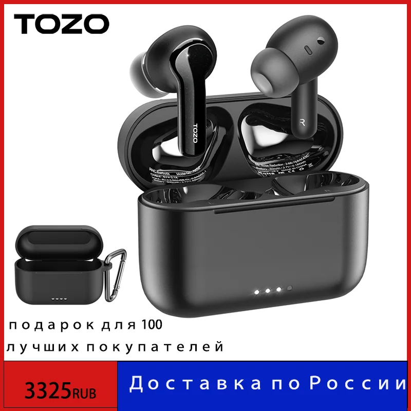 TOZO NC2 Bluetooth Earphones With Hybrid Active Noise Cancelling , Wireless Earbuds With Immersive Sound  For Iphone 14