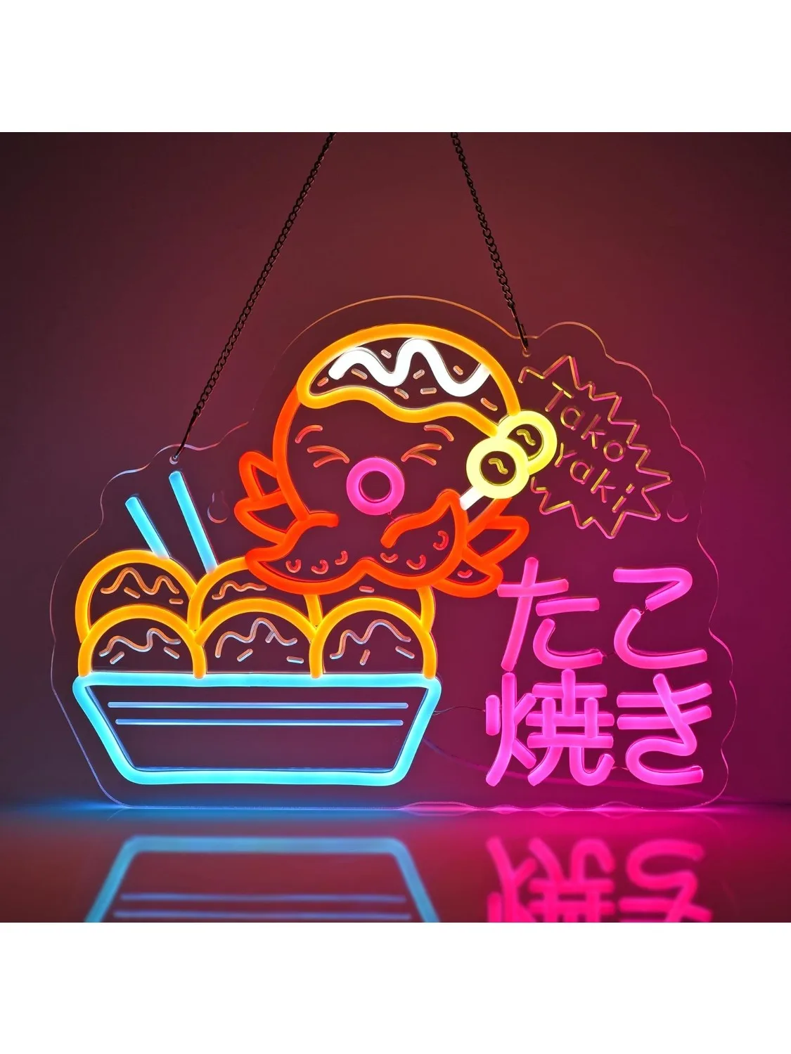 Enseigne murale au néon à intensité variable, Takoyaki, pour Bar, Pub, Restaturant, boutique, décor de marché, esthétique, dessiner, cadeaux de célébration