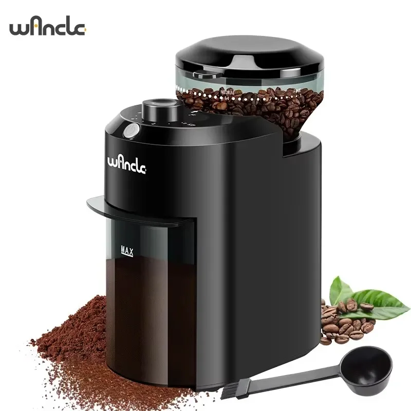 

Wancle Electric Burr Coffee Grinder Adjustable Burr Mill Conical Coffee Bean Grinding With 28 Precise Grind Setting 220V/120V