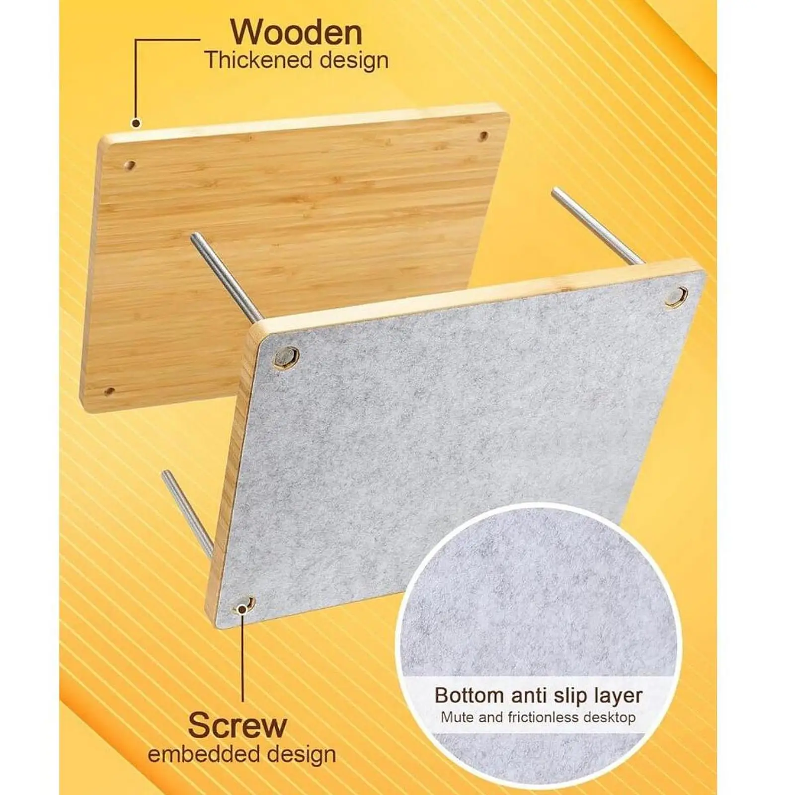 Bamboo Wood Book Press Binding Tool with Handle Portable Book Binding Machine for Home Office Desktop Photo Album Card DIY Gift